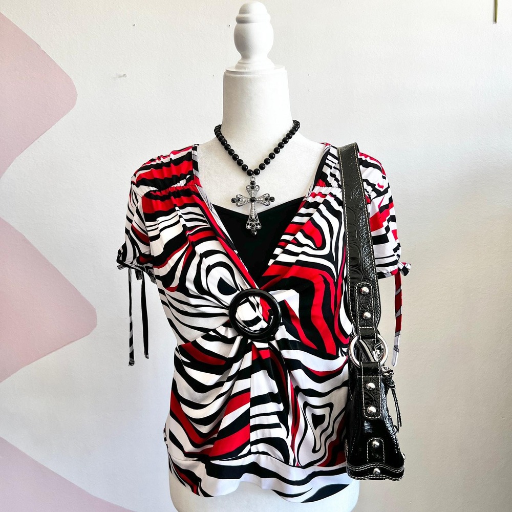 Vintage Red Babydoll Top Grunge‎ Gothic Indie Sleaze 90s Mall Goth Large